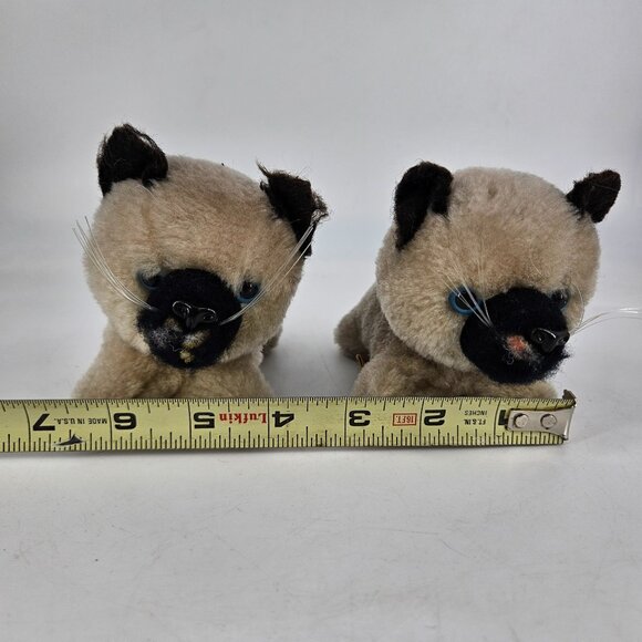 Vintage 1980s R Dakin Stuffed Plush Animal Siamese Mom Cat Laying Kitten Baby - Picture 14 of 15